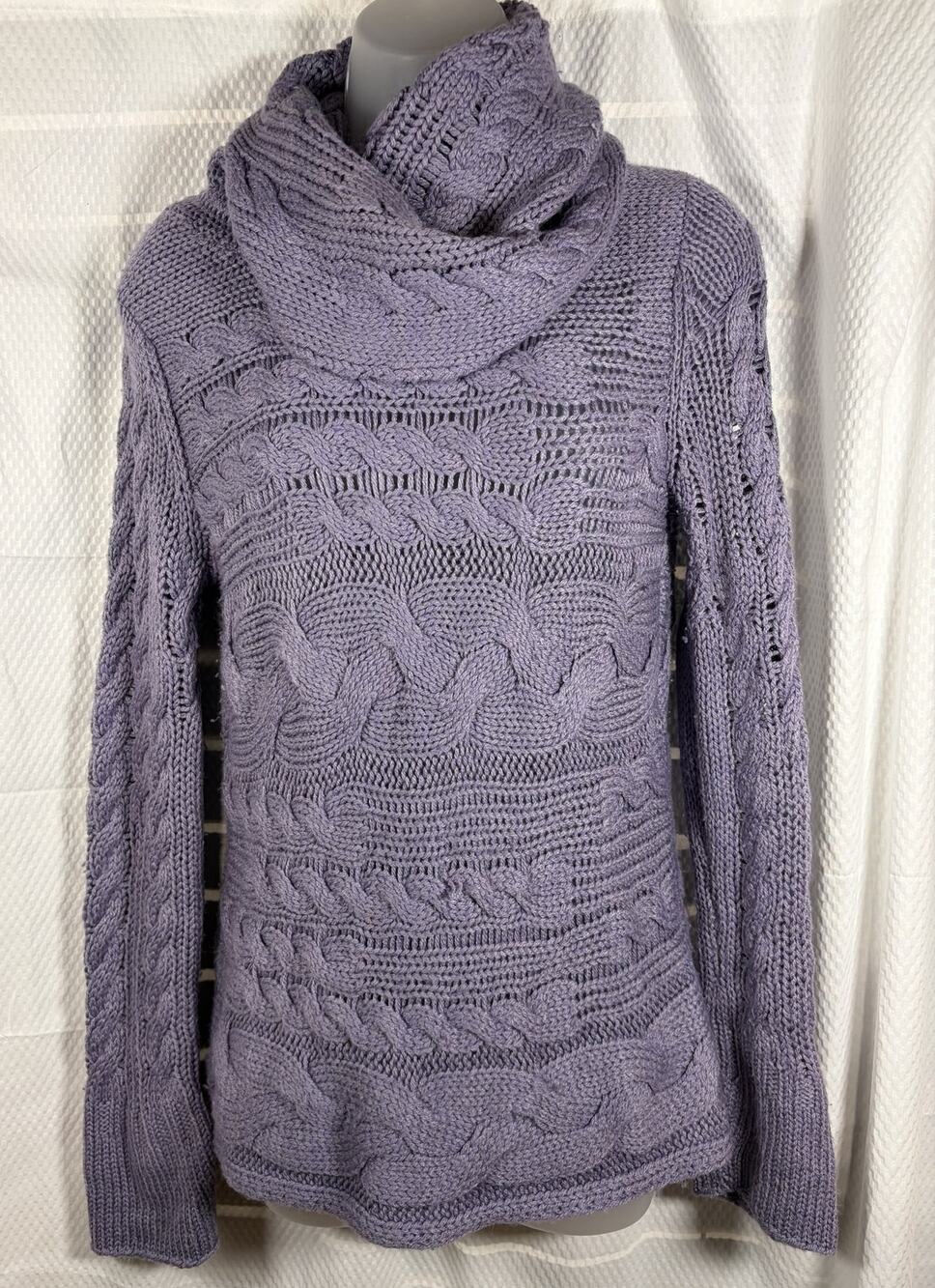 GORGEOUS Banana Republic Purple Cowl Neck Sweater Size S EUC